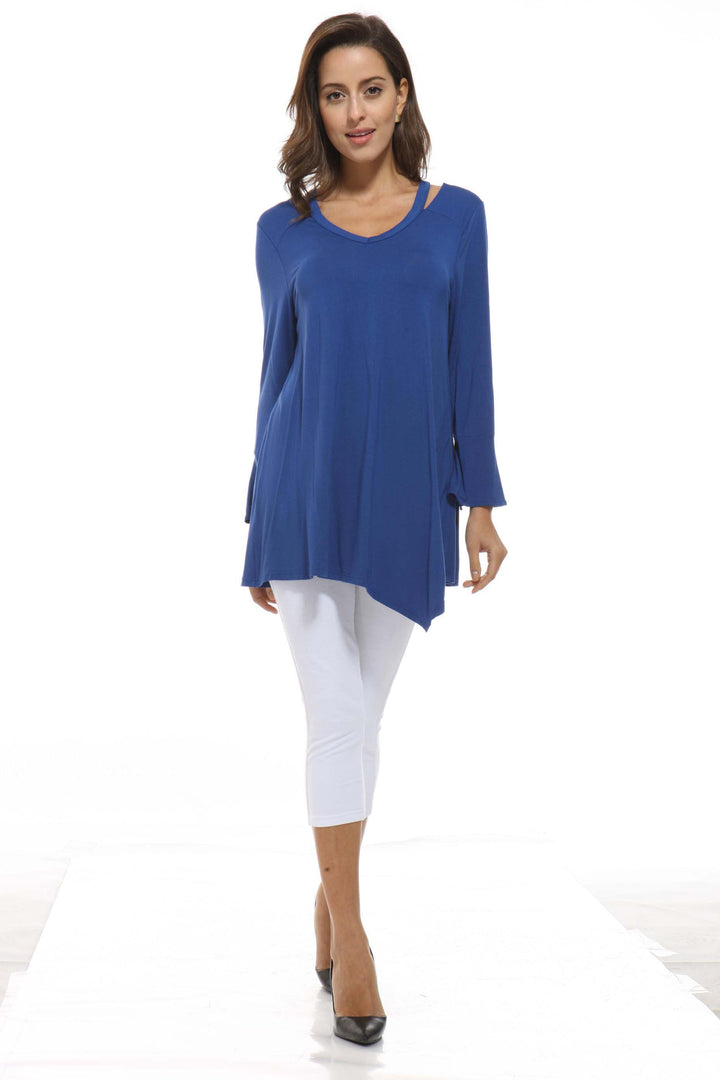 Bamboo Cut Out Shoulder Top