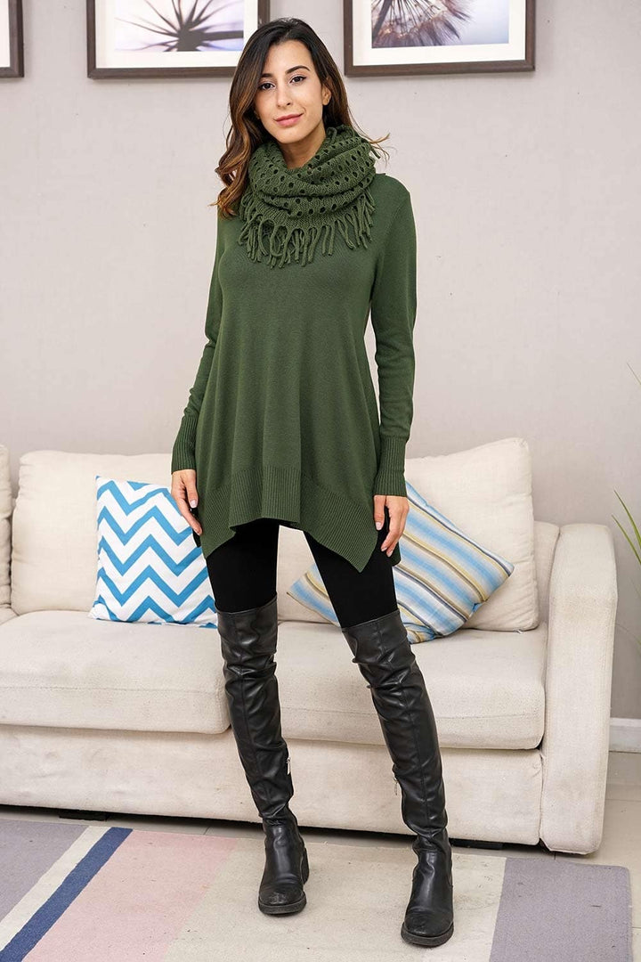 Cashmere Feel Side Slit Tunic