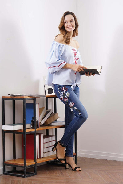 Jaycee Floral Embroidered Jeans