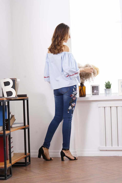 Jaycee Floral Embroidered Jeans