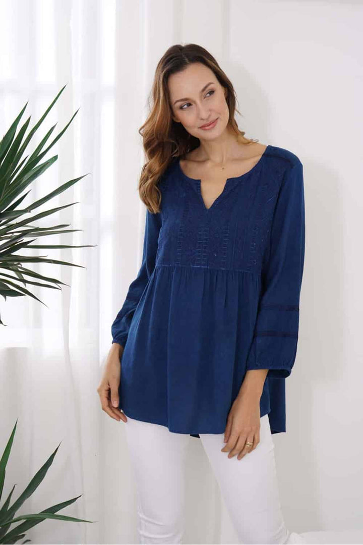 Empire Waist Denim Top