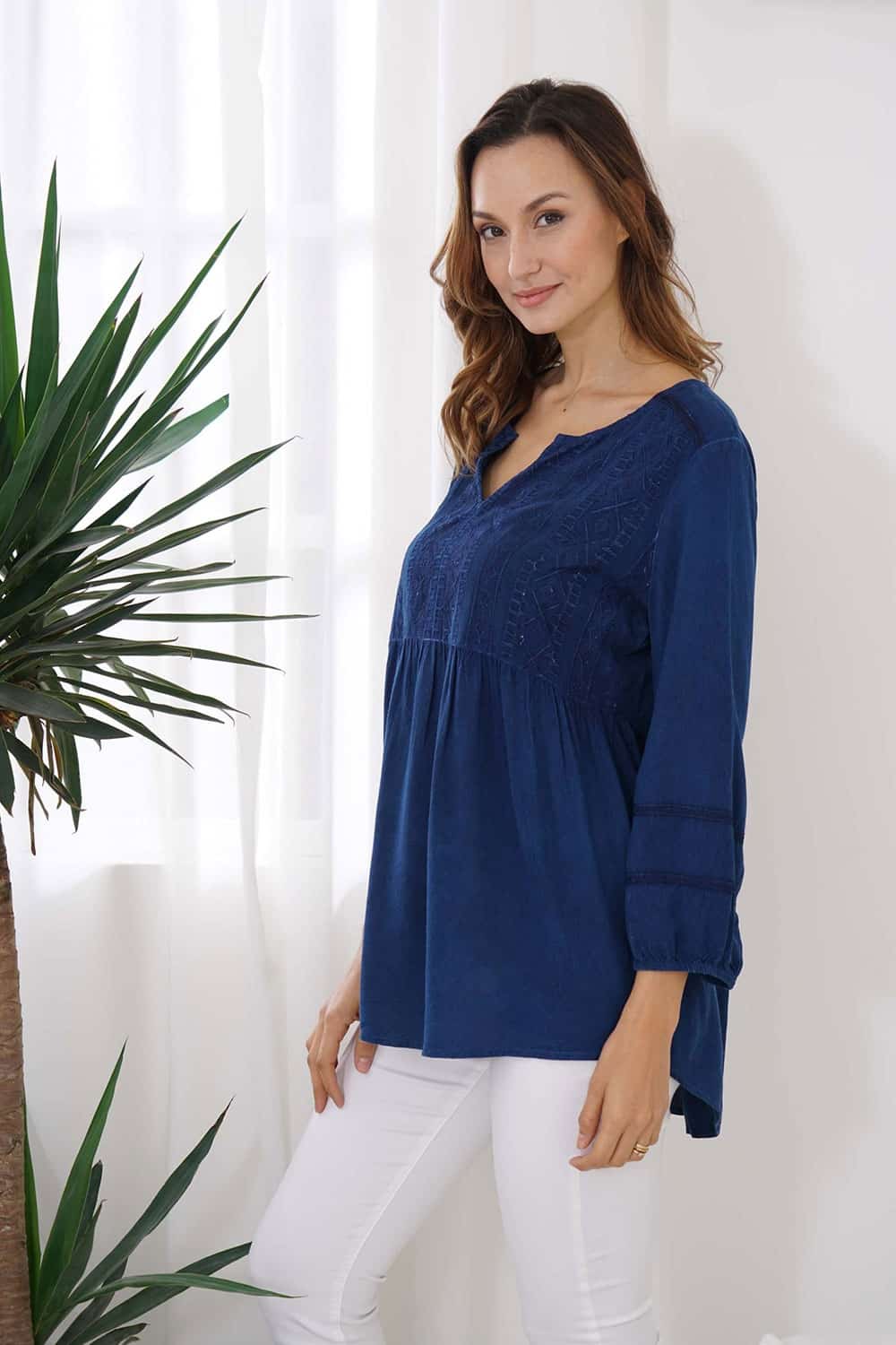 Empire Waist Denim Top