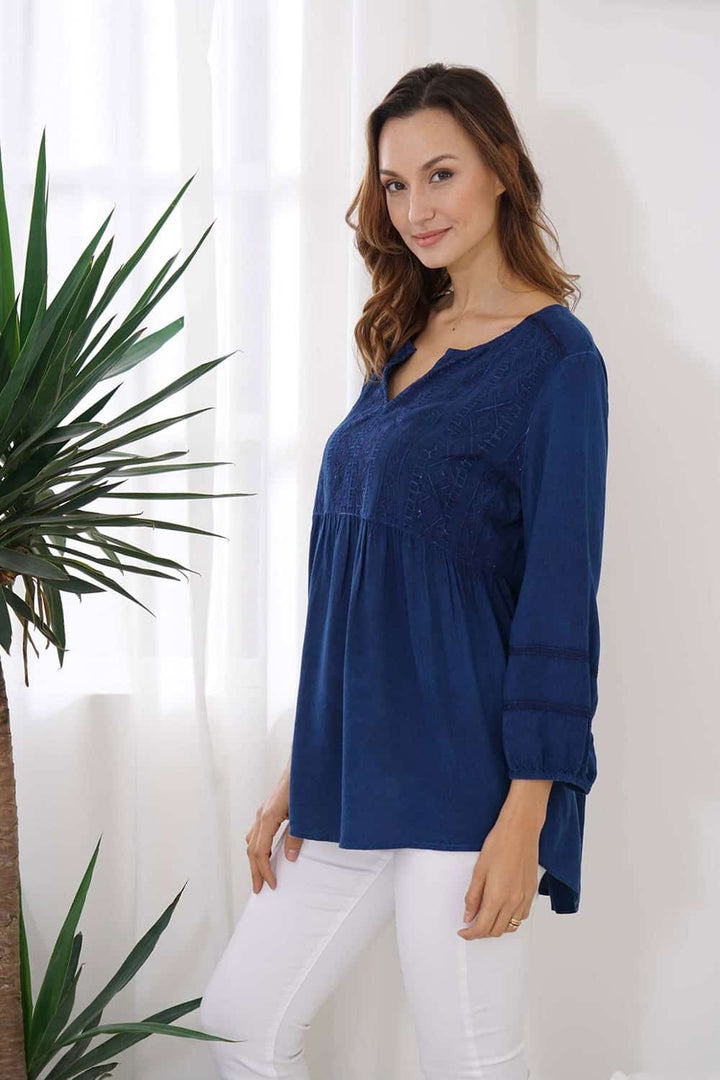 Empire Waist Denim Top