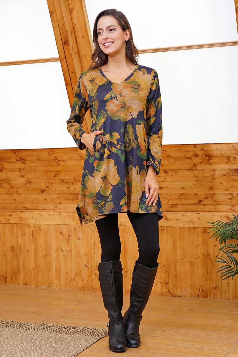 Printed V-Neck Tunic