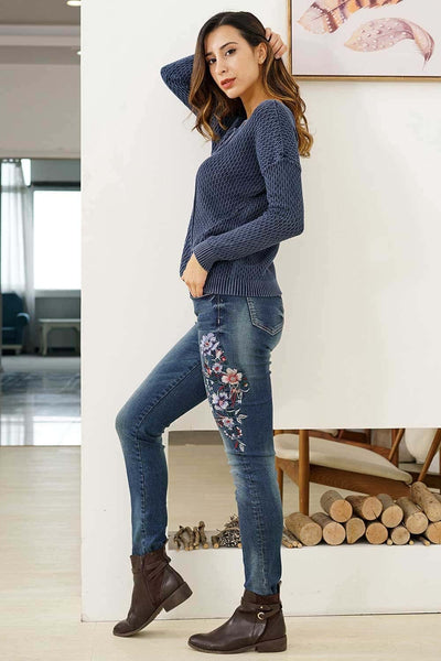 Yanna Floral Distressed Jeans