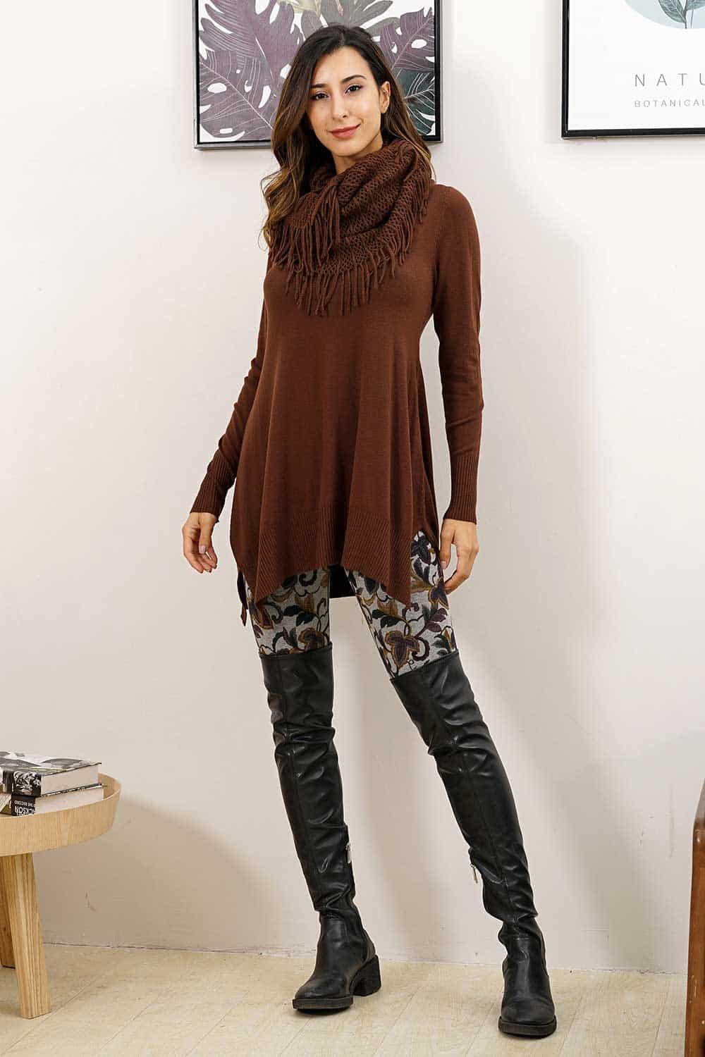 Cashmere Feel Side Slit Tunic
