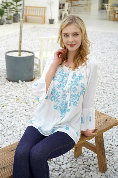 Embroidery Drawstring Top